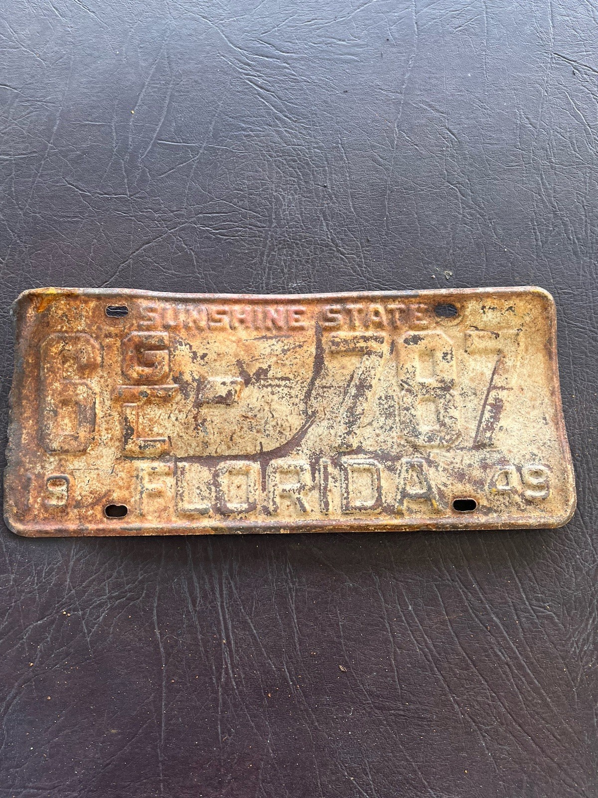 Vintage 1949 Florida License Plate 6G/L-787