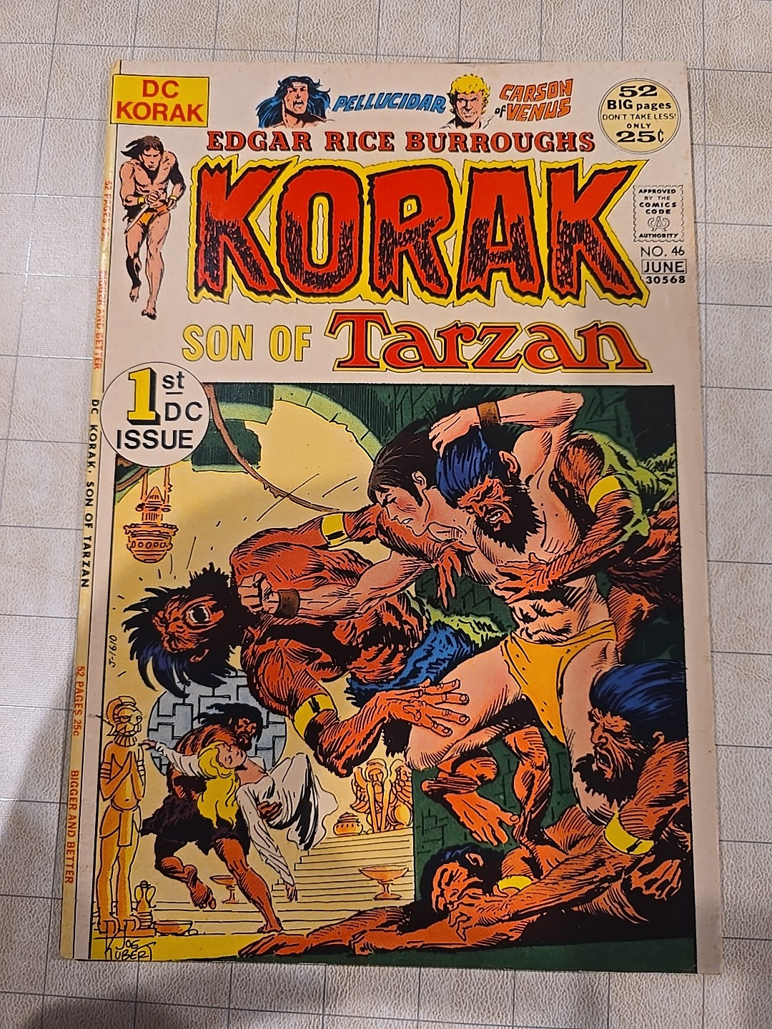 💥KORAK SON OF TARZAN #46 1972 1ST DC ISSUE JOE KUBERT LEN WEIN COMIC MJ