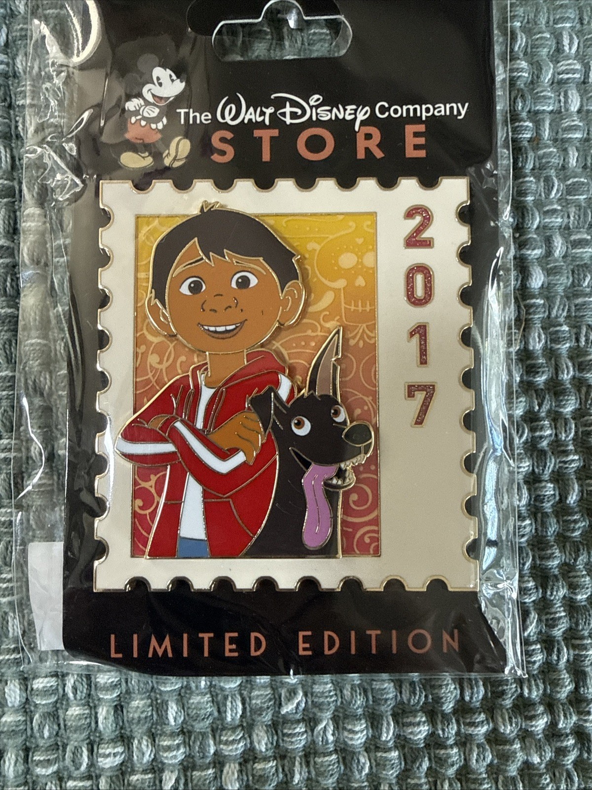 DEC WDCS D23 2026 Pixar Stamp Miguel Dante Coco 2017 LE Disney Pin