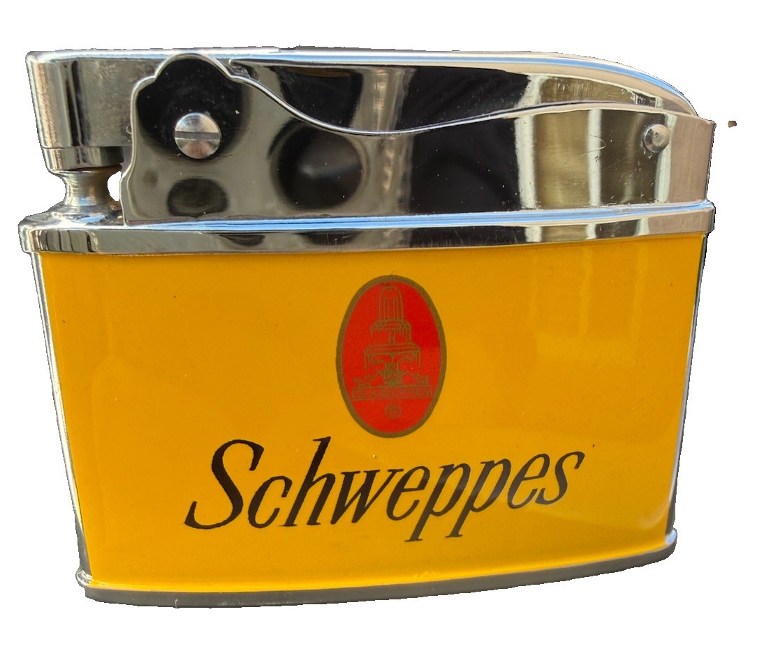 Vintage Schweppes Soda Promotional Lighter Japan NOS Unfired With Original Box