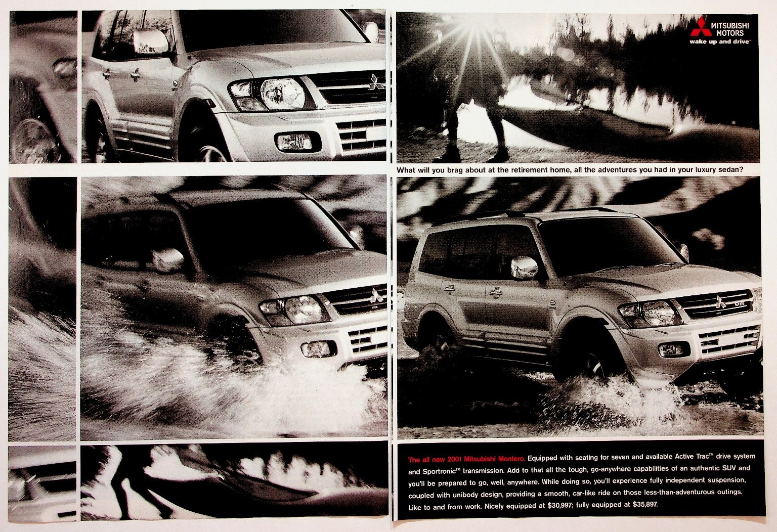 2001 Mitsubishi Montero SUV Original Print Ad V6 7-Seater Luxury 4x4 Ephemera