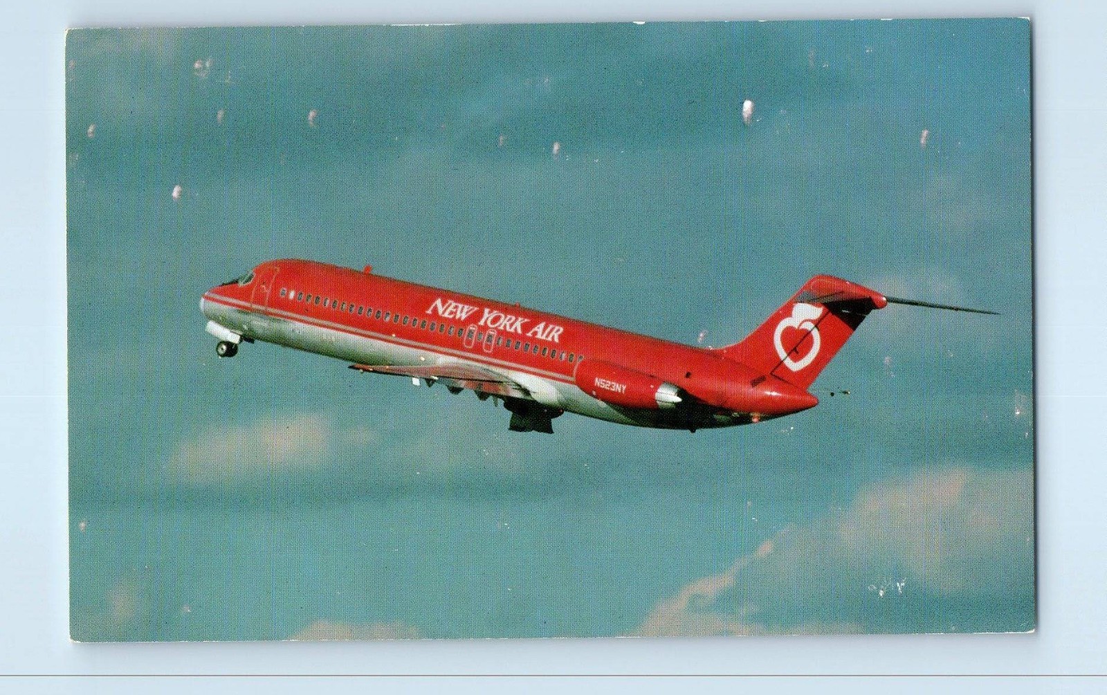 c1960\'s Airplane New York Air DC-9-32 N523NY Apple Air Unposted Vintage Postcard