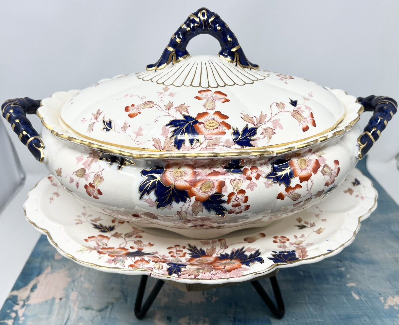 K & C B Late Mayers Tokio Large 3 Piece Covered Soup Tureen, and Serving Platter