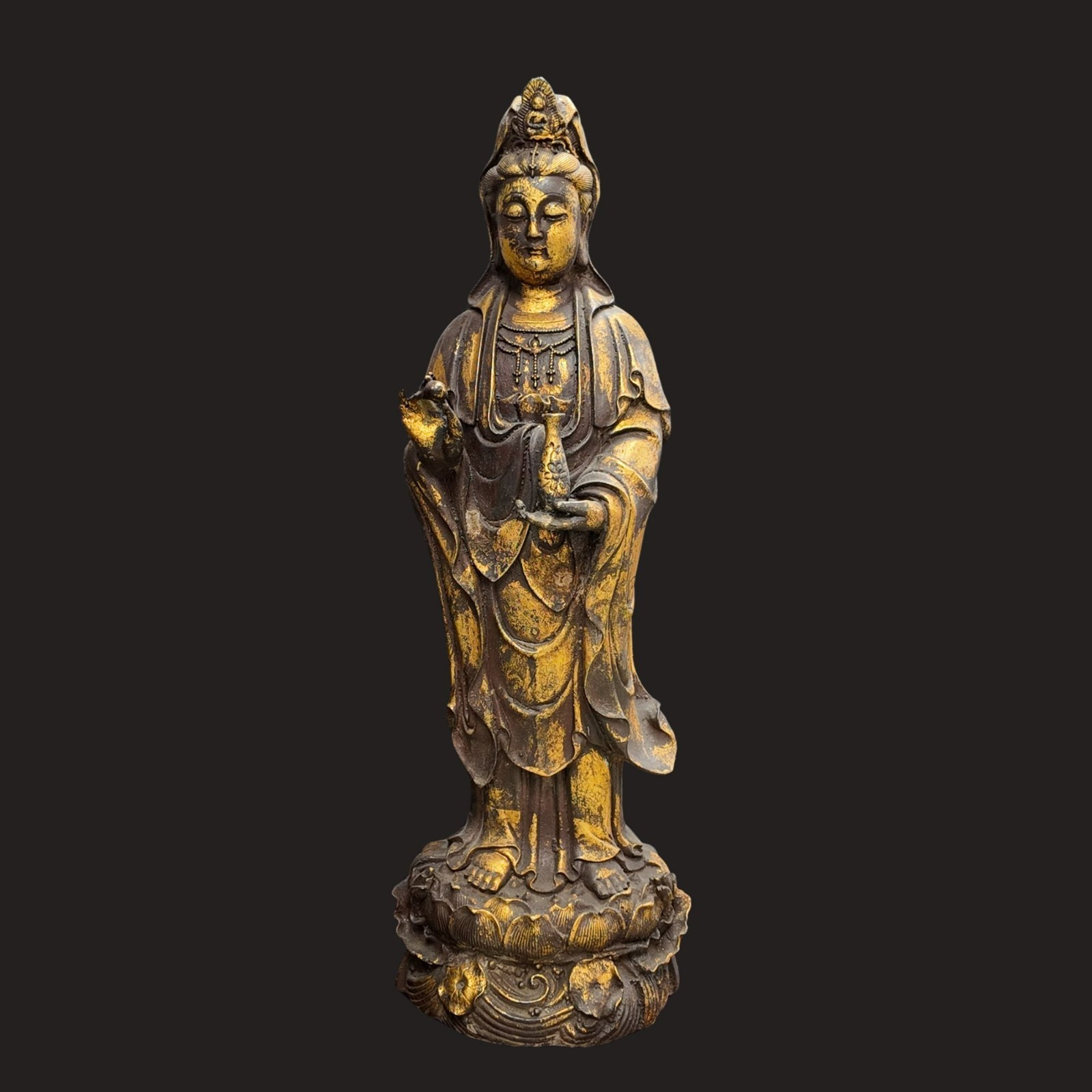 Bronze Guan Yin Bodhisattva Statue 19.5\