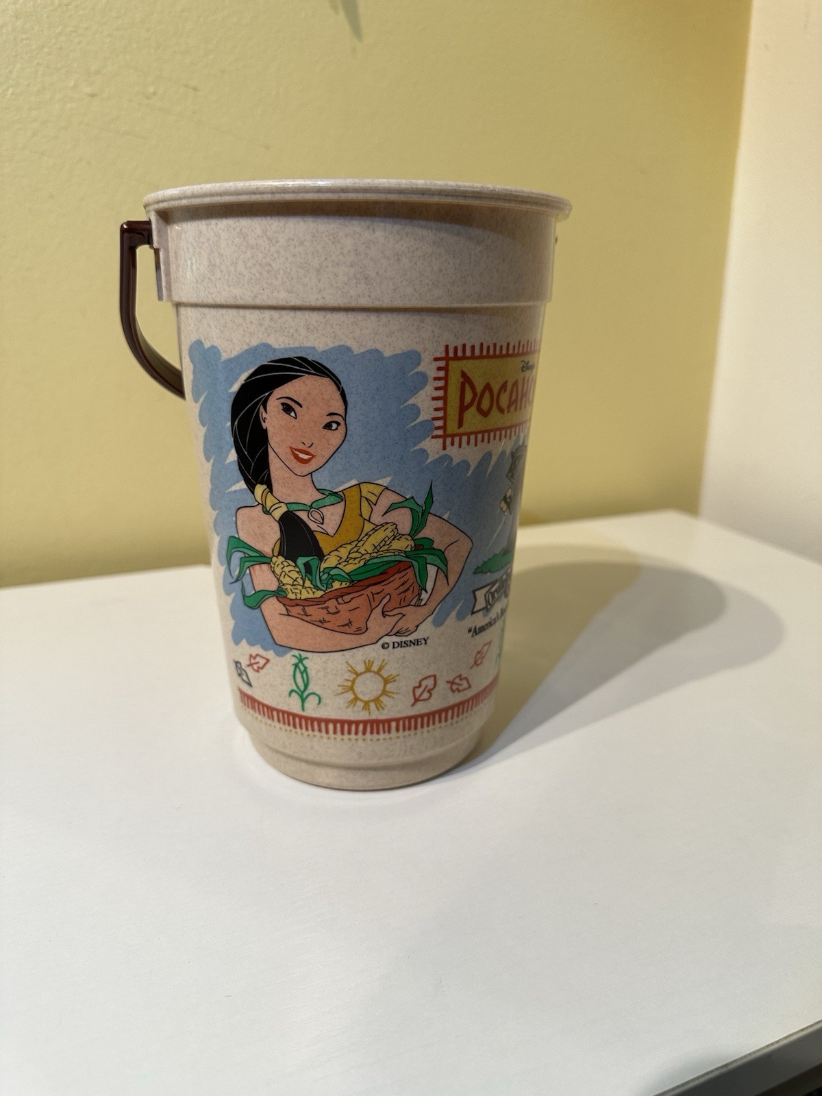 Pocahontas VINTAGE 1995 Popcorn Bucket Orville Redenbacher Disney Souvenir Used