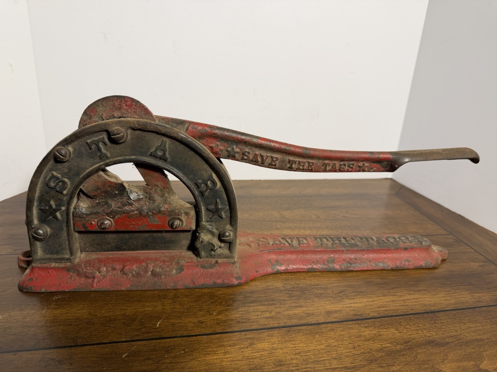 Antique STAR Tobacco Plug Cutter Cast Iron General Store Advertising 1880s