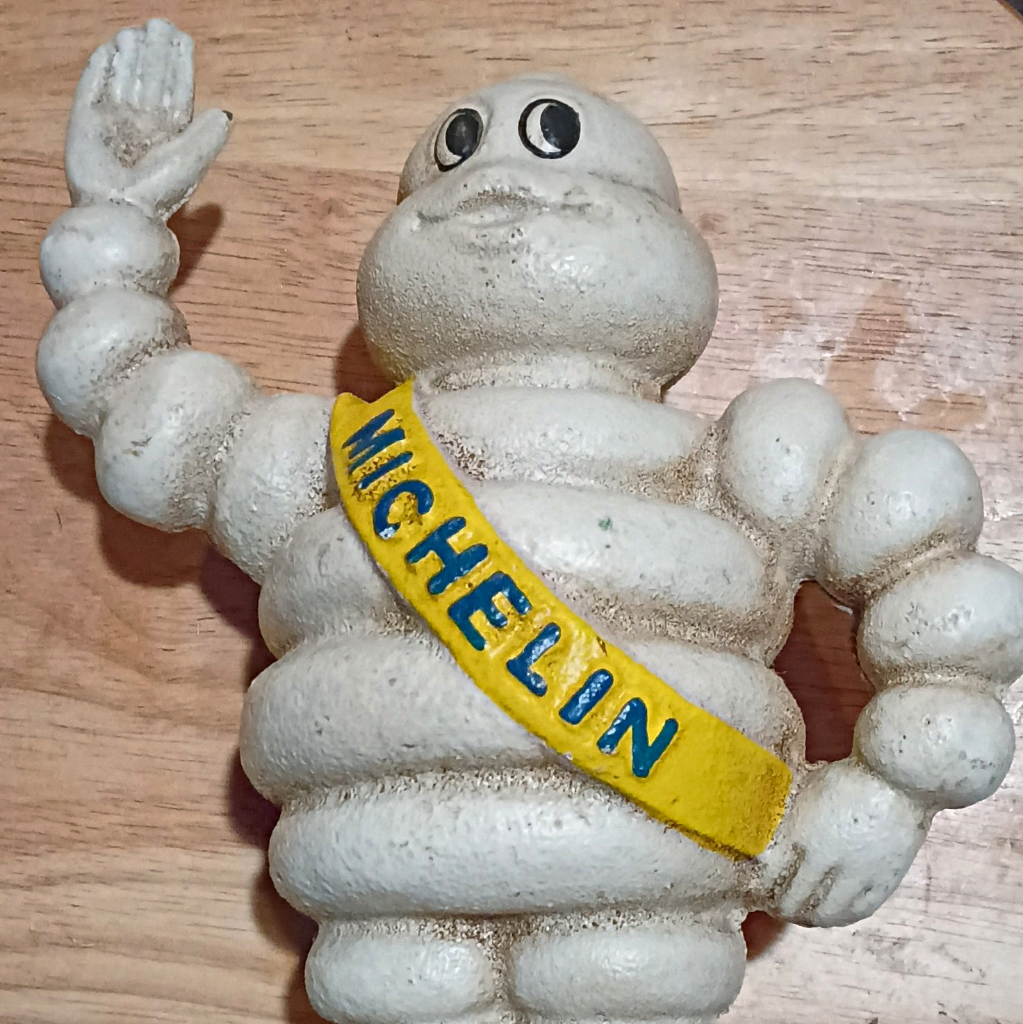 Very Rare Michelin Bibendum Man Advertising Figure White/Yellow/Blue Tires Theme