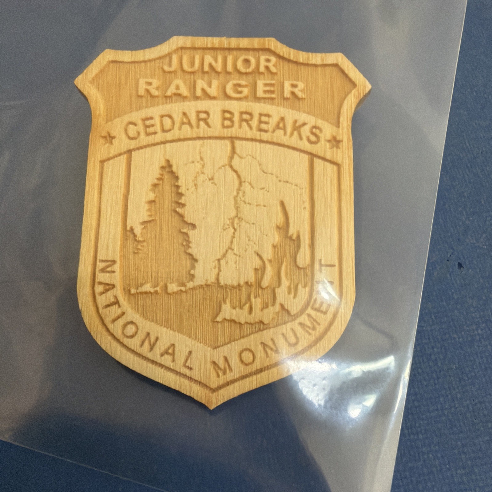 Wooden CEDAR BREAKS NATIONAL MONUMENT Junior Ranger Badge