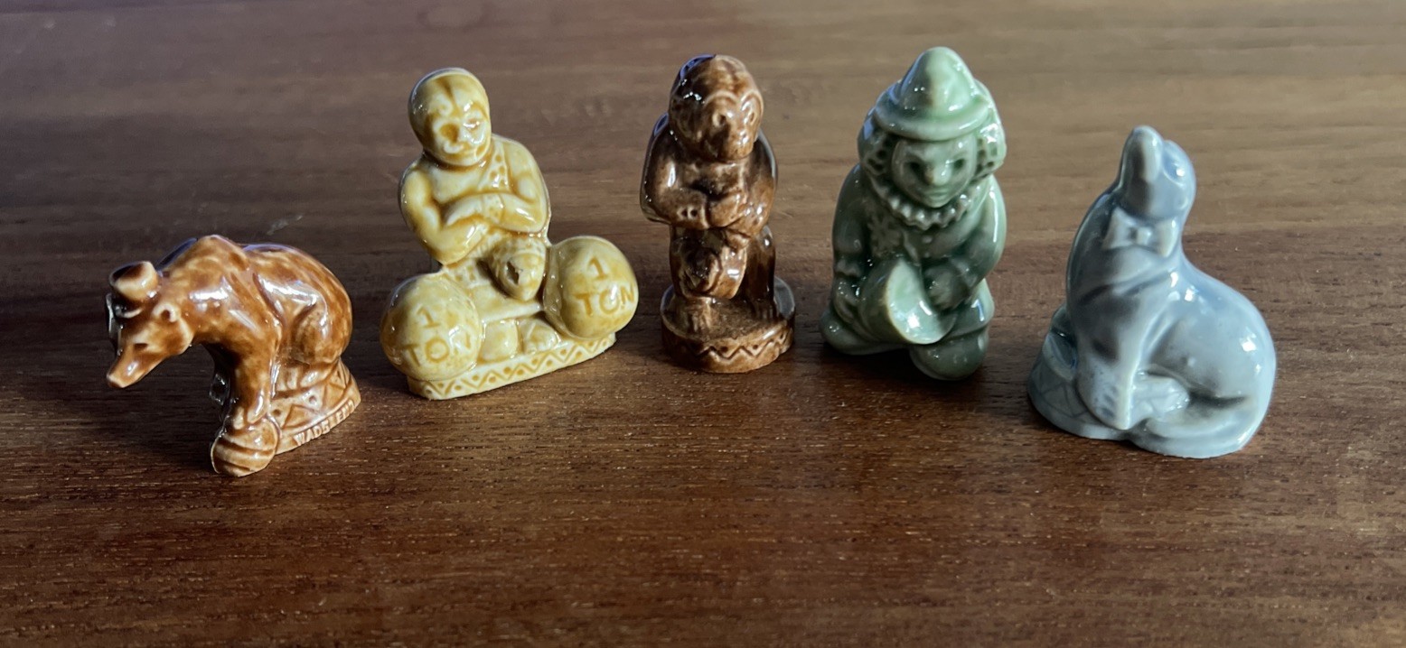 Vintage Miniature Ceramic Figurines Lot of 5 Animals People Glazed Collectibles
