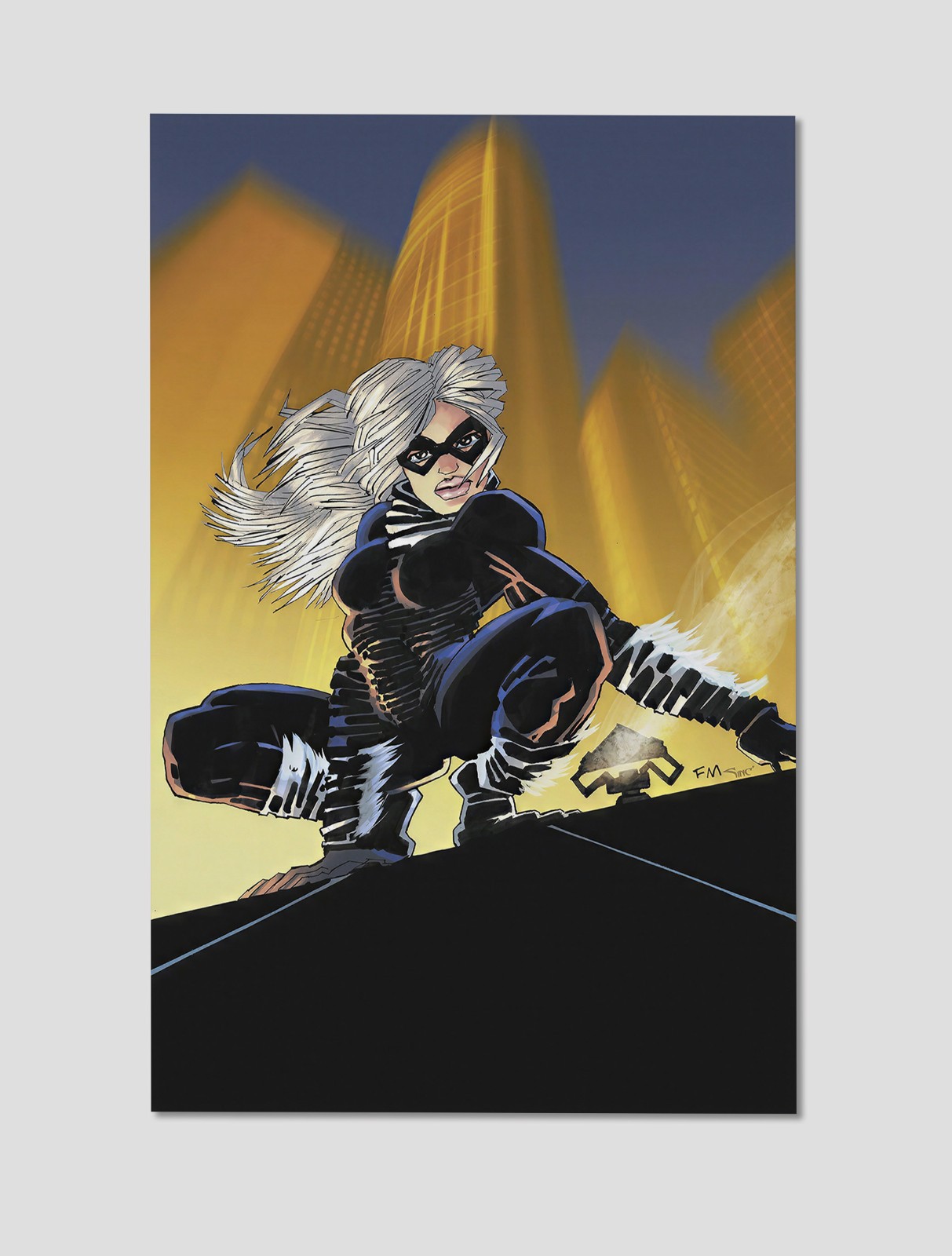 Black Cat City Rooftop Premium Giclee Print Poster 11x17 Marvel Wall Art