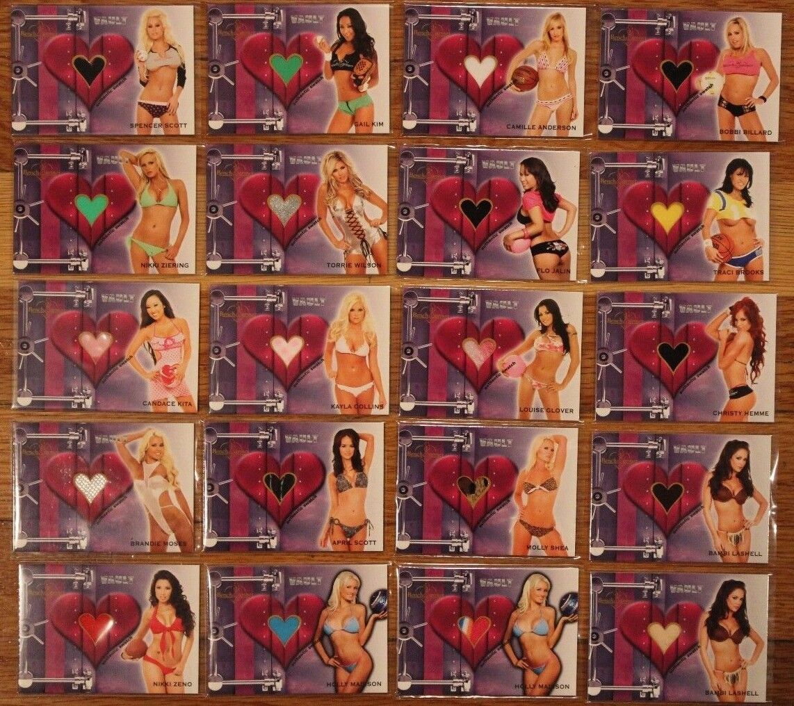 Lot of (20) 2012 Benchwarmer Vault Bikini Swatch cards - complete set 1-18 + 2