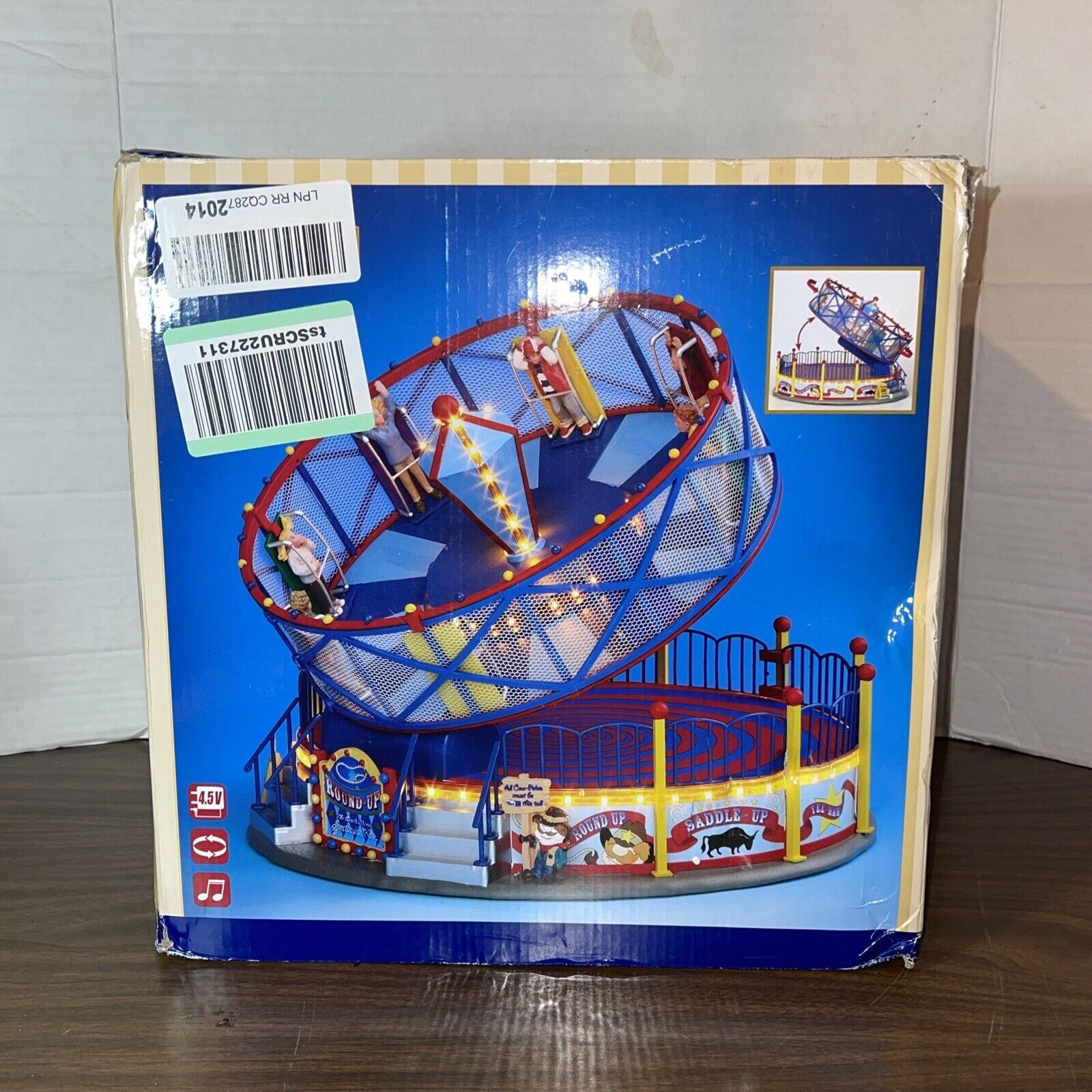 -READ DESC-Lemax ROUNDUP Holiday Village Carnival Midway Ride Train (Won’t Spin)