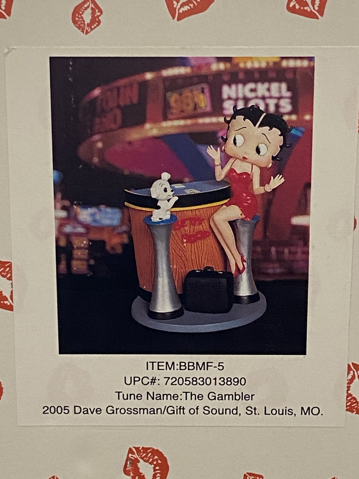 Vtg Betty Boop Gambling Playing Black Jack Dog Musical Figure Music NEW in Box