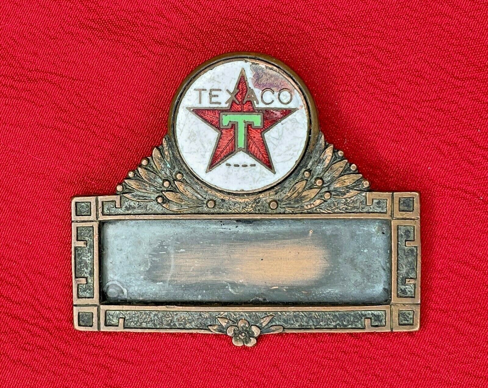 1940\'s Texaco Gas Oil Service Station Attendant Name Badge