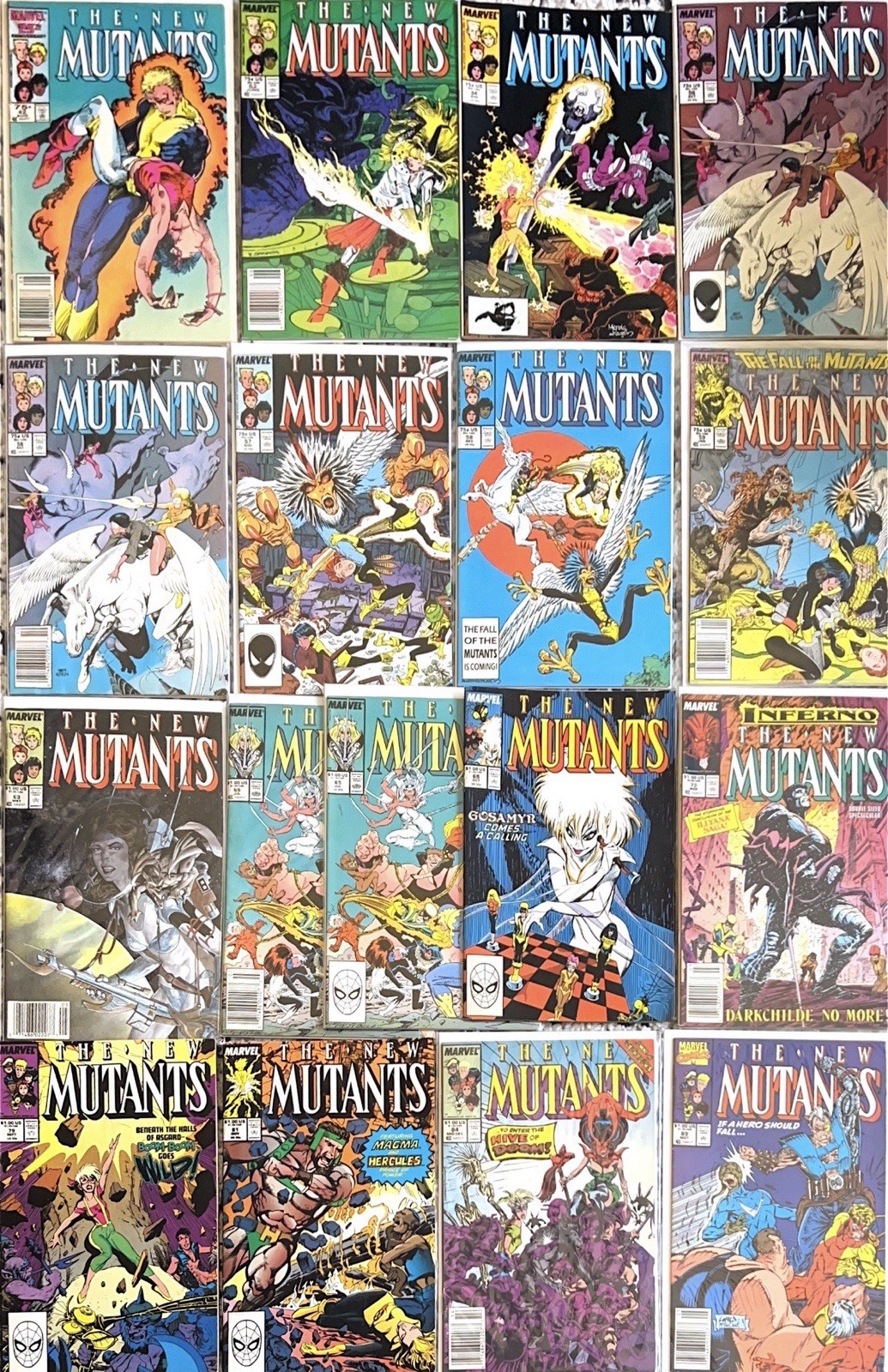 The New Mutants Comic Lot Of 18. 42,52,54, 56-59,63,65,68, 70,73,79,81,84,89