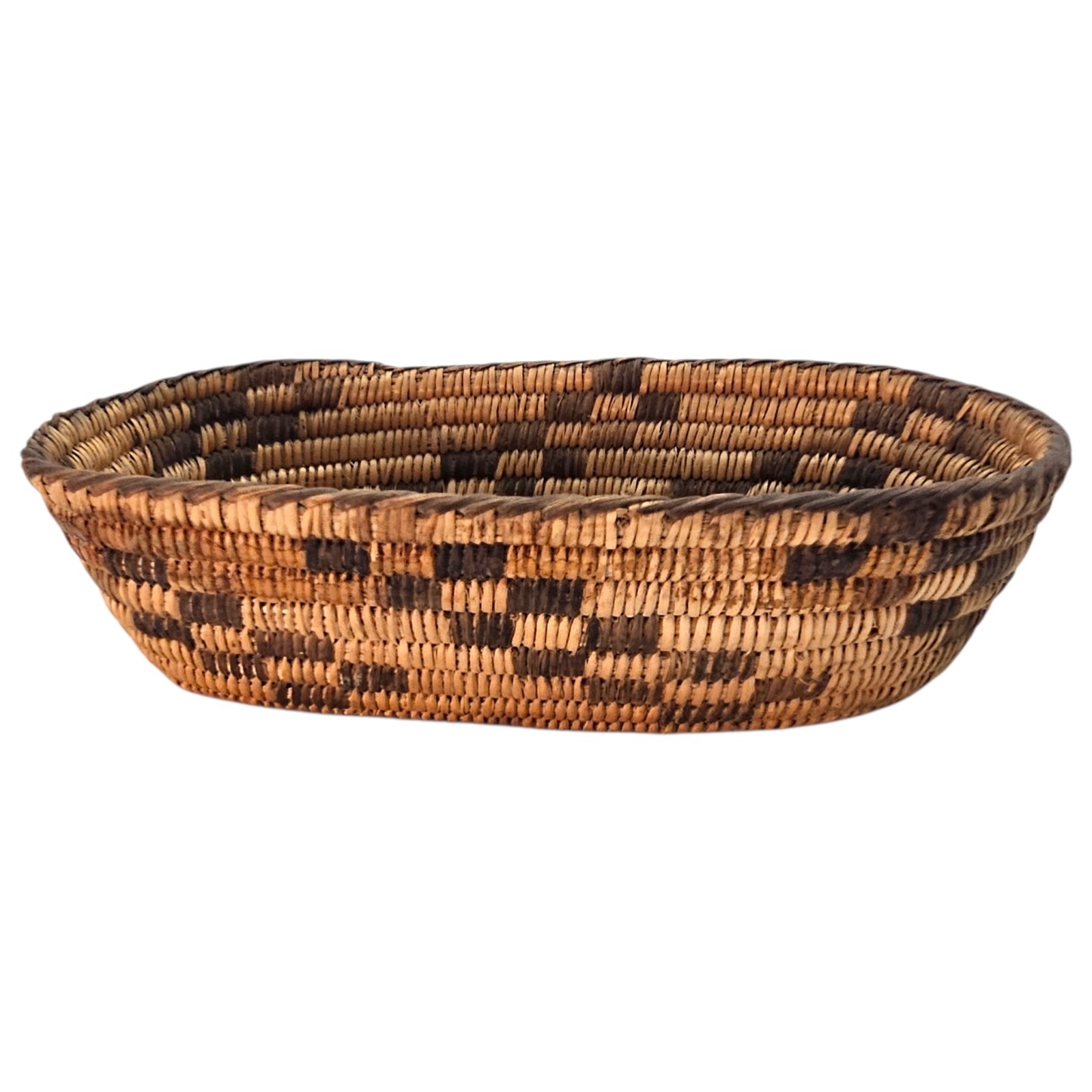 Vintage Tohono Oodham Papago Basket Tray Oval Coiled Native American 8\