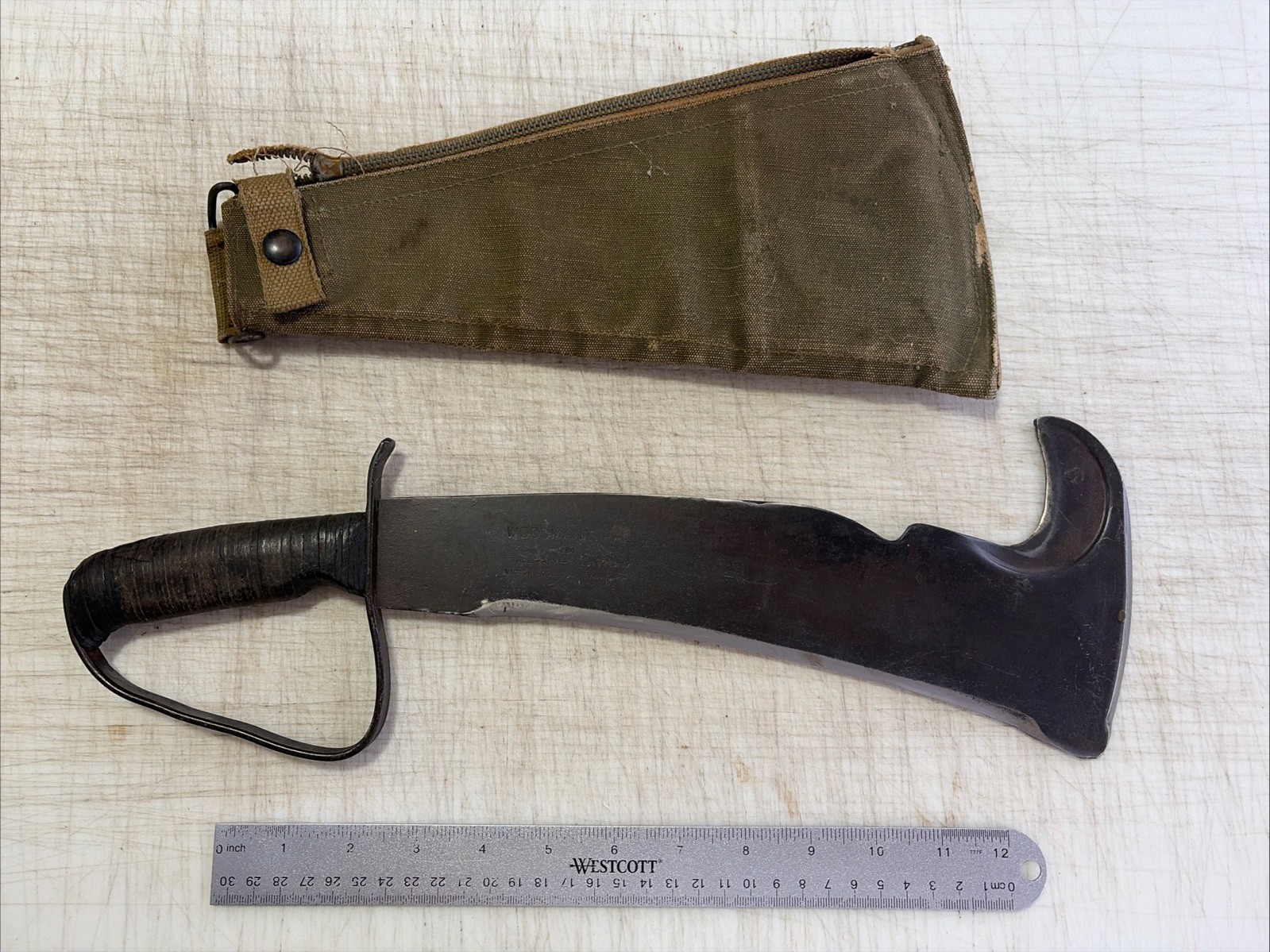 SCARCE VINTAGE WWII U.S. MILITARY WOODSMAN'S PAL 280 MACHETE AXE SURVIVAL TOOL