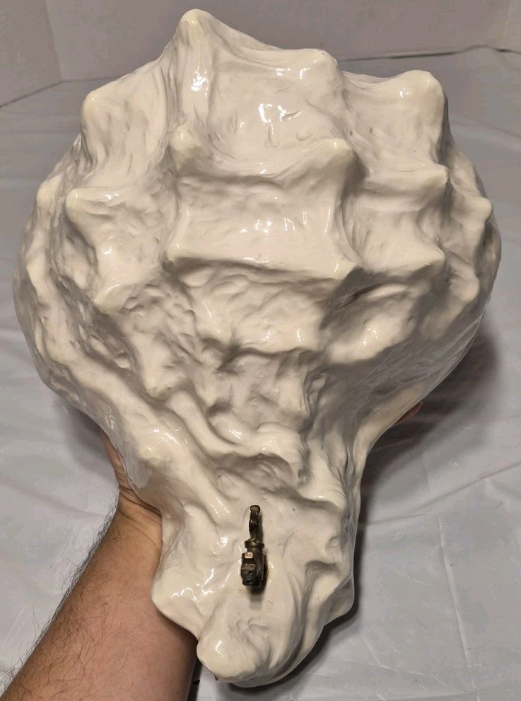 Vintage Basano Italiano Lavabo  White Ceramic Wall Fountain Conch Shell No Sink