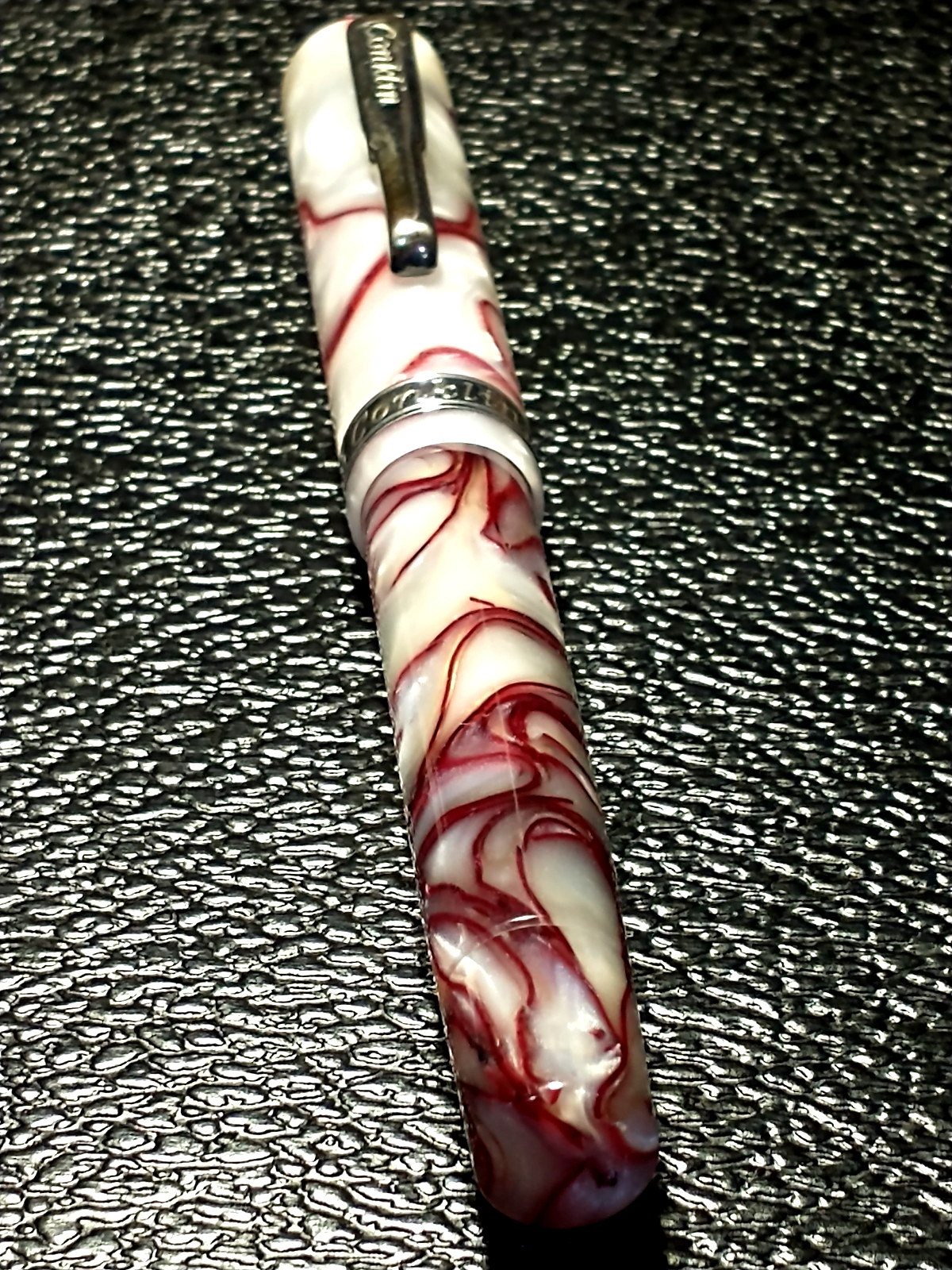 VERY RARE OVERSIZED CONKLIN SOLID SILVER TRIM 18K 750 NIB VINTAGE FOUNTAIN PEN