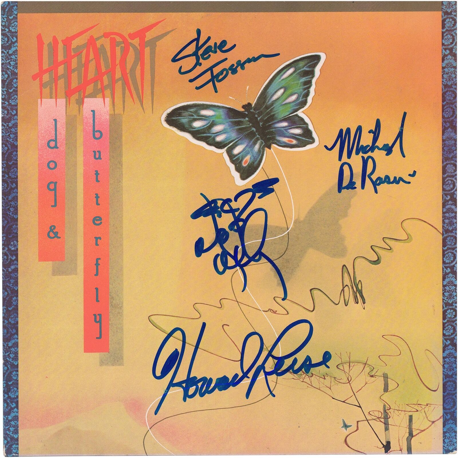 Heart Autographed Dog & Butterfly Album with 4 Signatures BAS