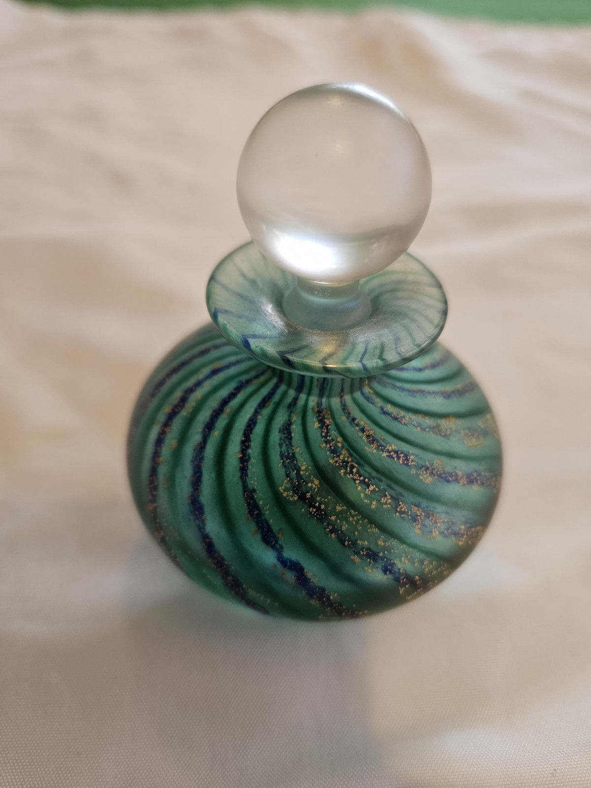Vintage Isle Of Wight Glass Perfume Flacon Green ( #Vi)