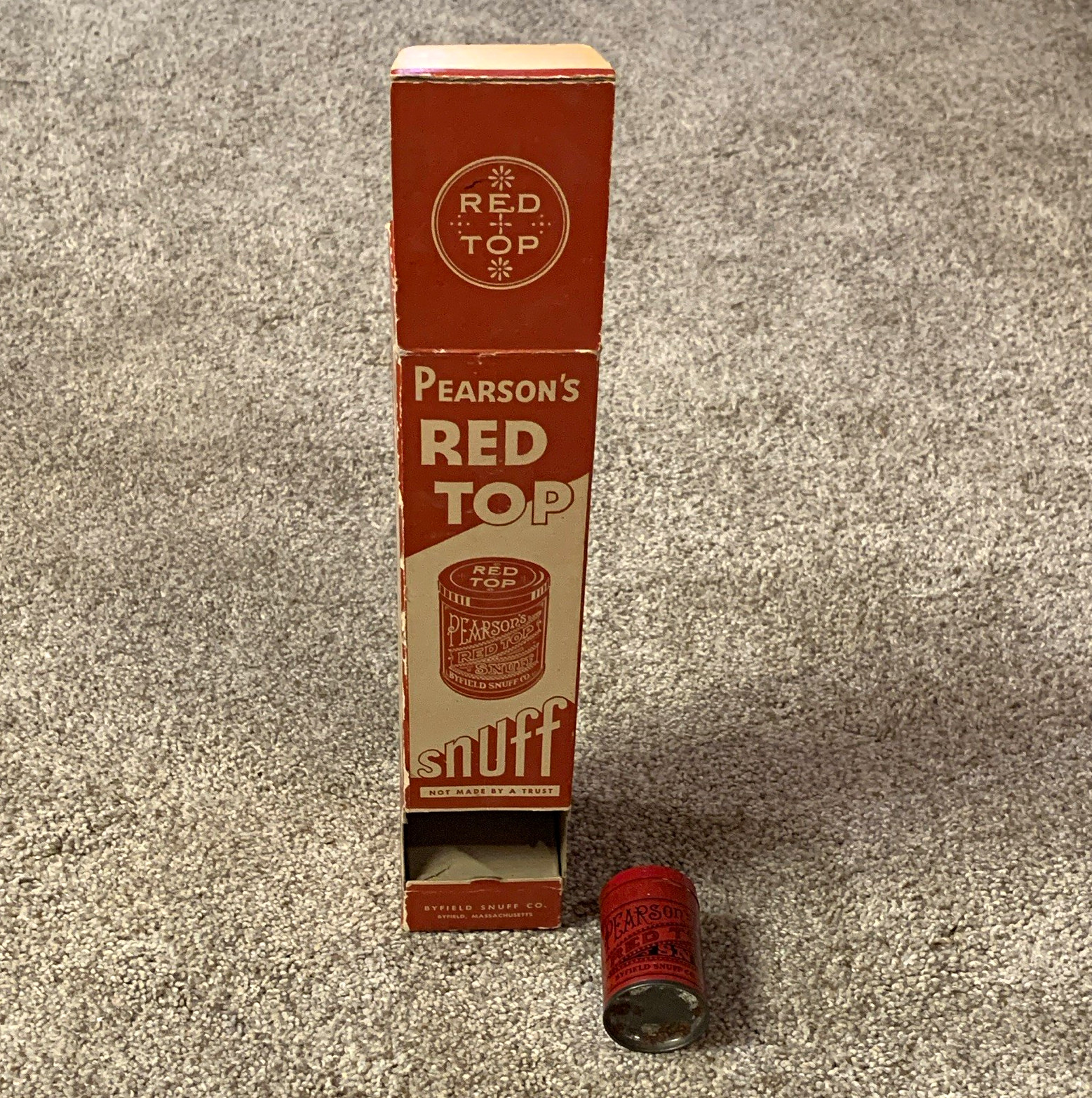 Pearson\'s Red Top Snuff Tin with Box - Byfield Snuff Co. late 1939’s early 40’s