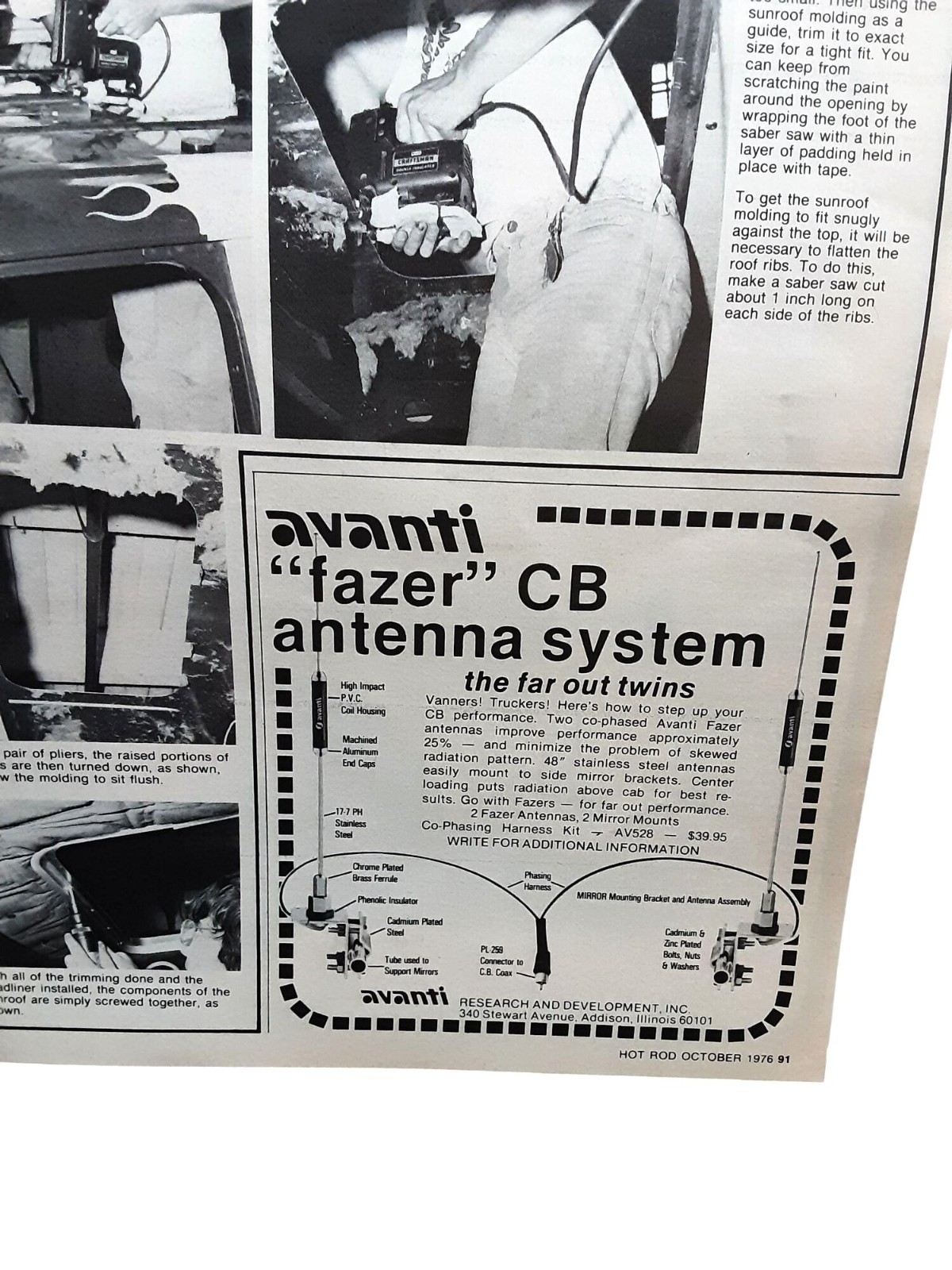 1976 Avanti Fazer CB Antenna System Print Ad Trucker Radio 1976 Avanti Fazer CB Antenna System Print Ad Trucker Radio