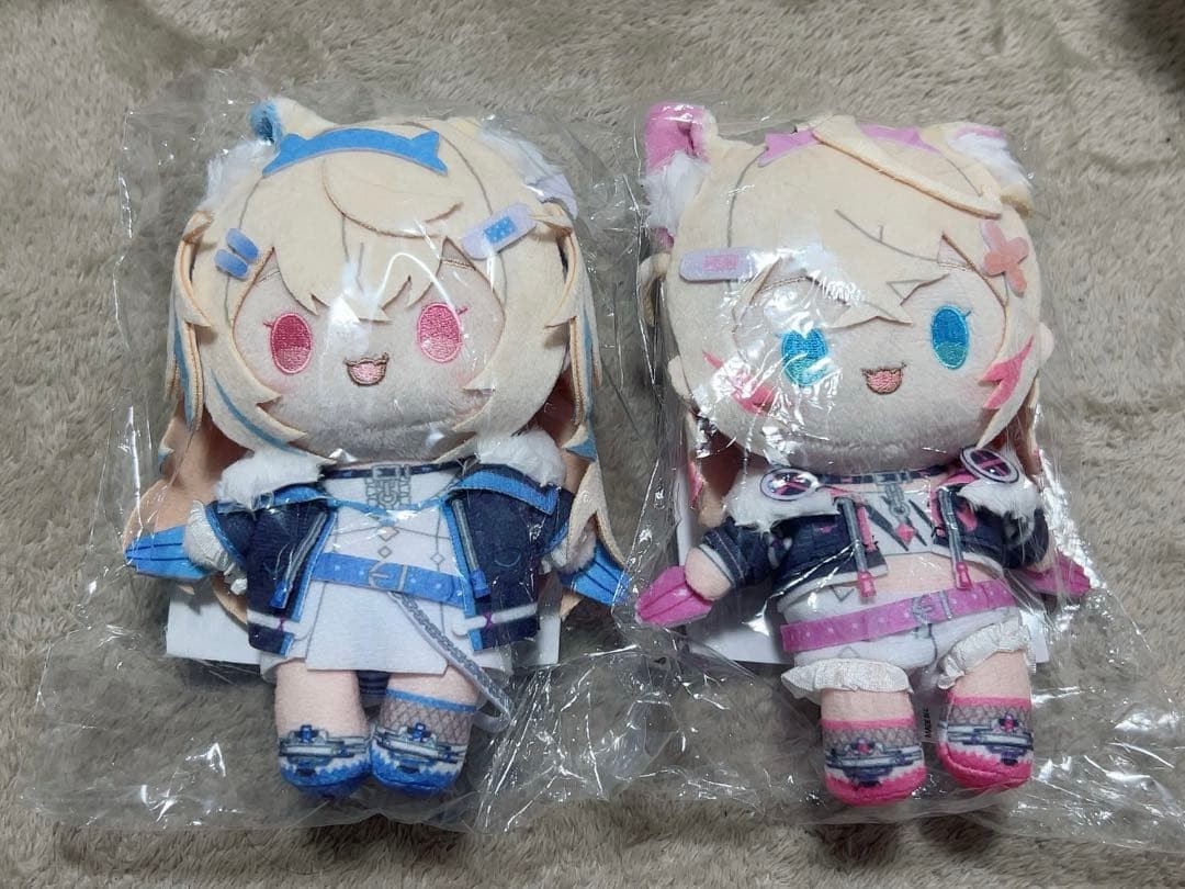 Hololive FUWAMOCO Plush Keychain 2-Piece Set Collectible 13+ Used Japan