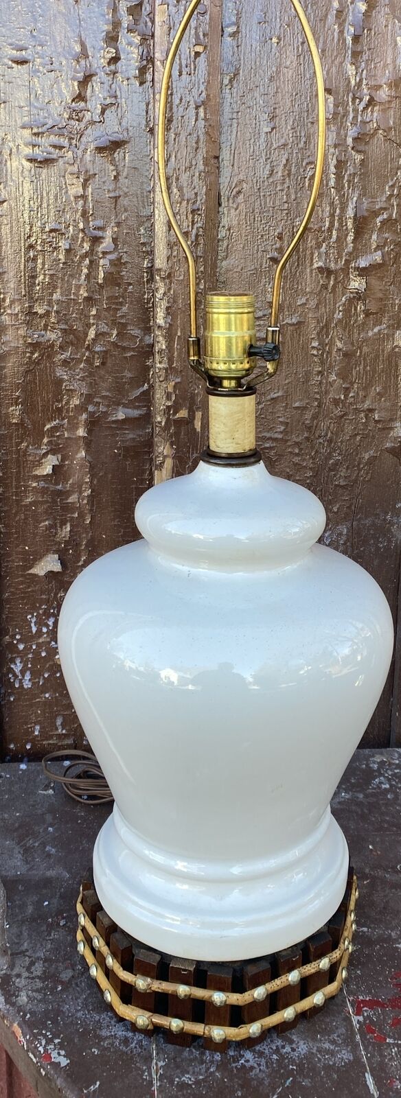 Vintage MCM Ginger Jar Table Lamp Squat Rare Appealing Design 27” GREAT BASE