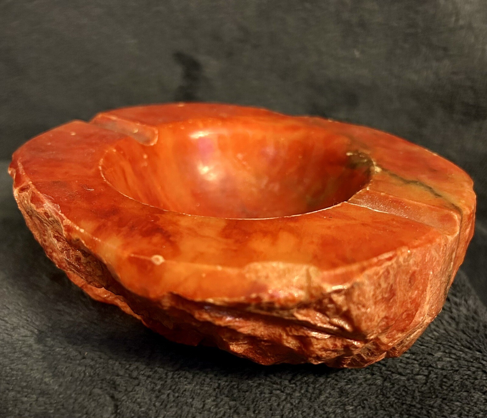 Vintage Romano Bianchi Mid Century Italian Alabaster Stone Ashtray Vide-Poche