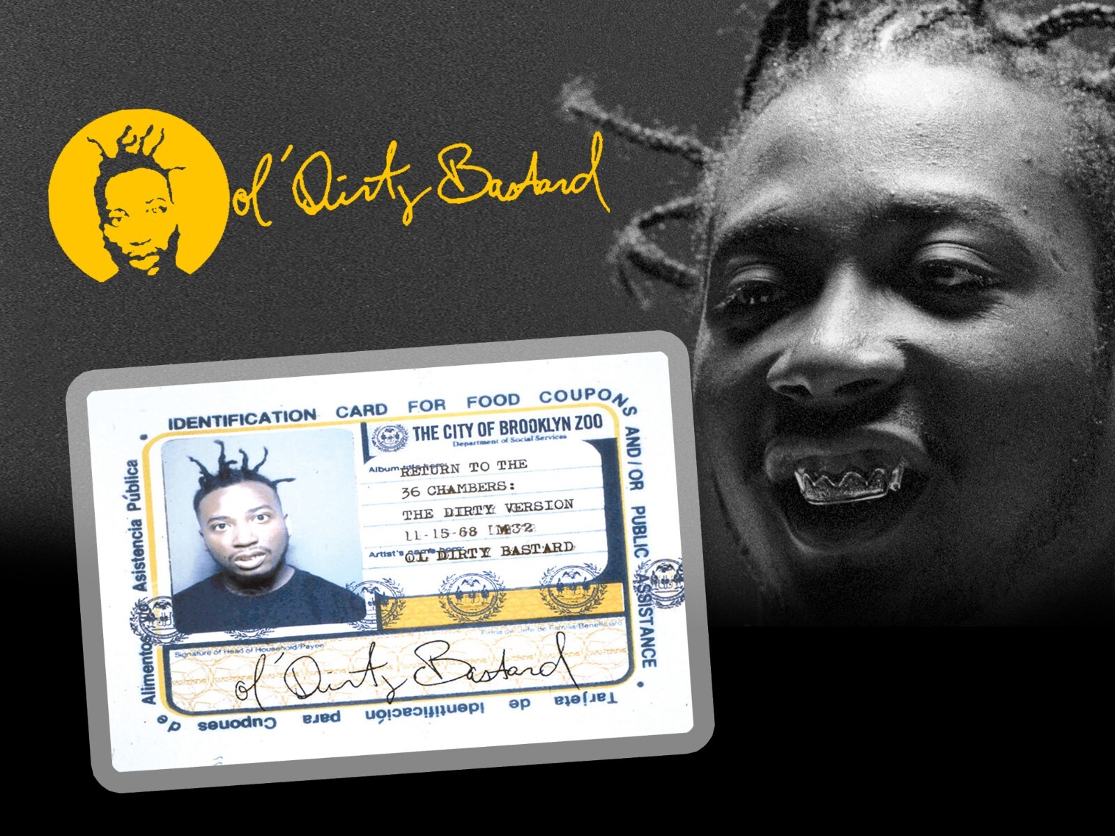 ODB ID CARD - Ol' Dirty Bastard ID Card - Wu Tang O.D.B. 36 Chambers Album Cover
