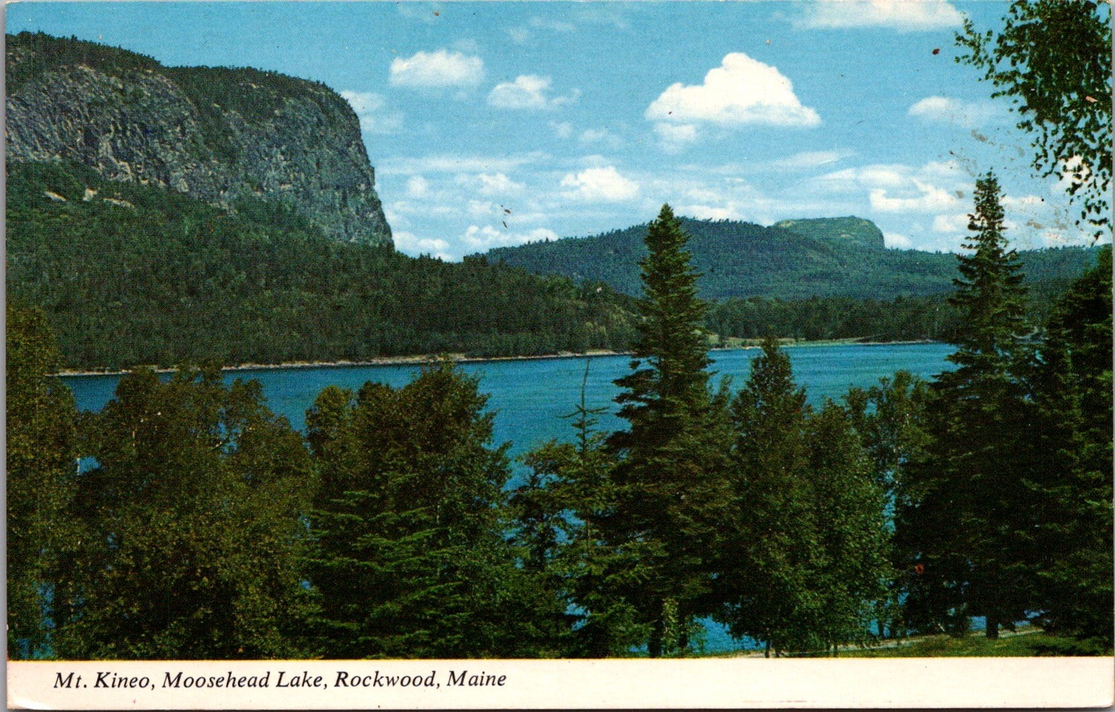 Mt Kineo Moosehead Lake Rockwood Maine Scenic Lake View Trees Vintage Postcard