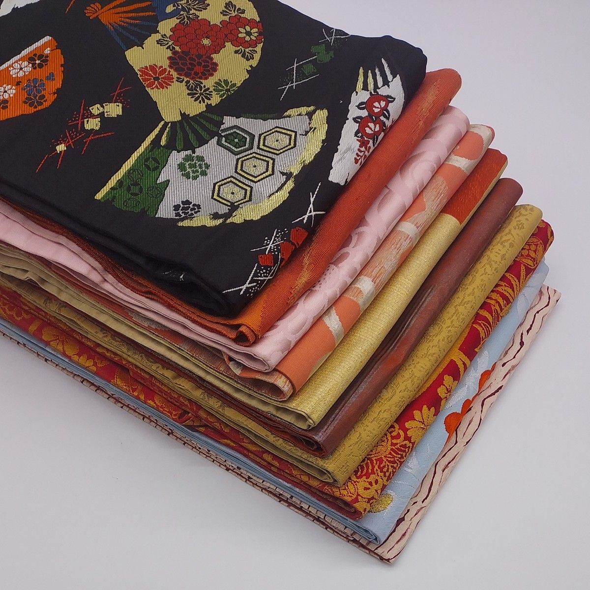 Lot of 10 Japanese Vtg Nagoya Obi Belt for Upcycle Various Pattern/Material/Size