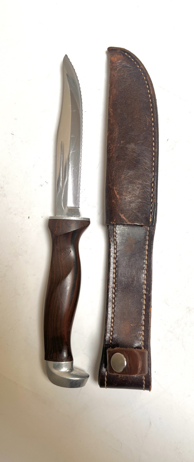 Vtg Cutco 1069 Fixed Blade Hunting Knife with Original Leather Sheath USA - Read