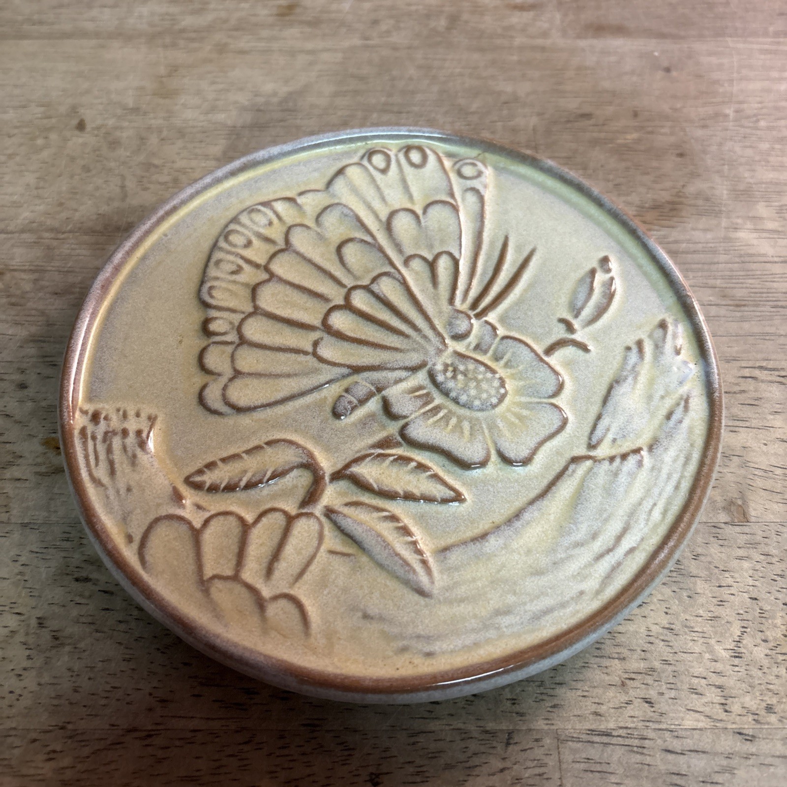 Vintage Frankoma Art Pottery Btr Butterfly Hot Plate/Trivet