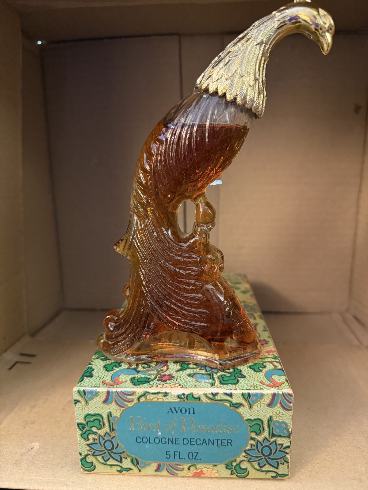 Vintage Avon Bird of Paradise Cologne Bottle - Full In Original Box - Pristine