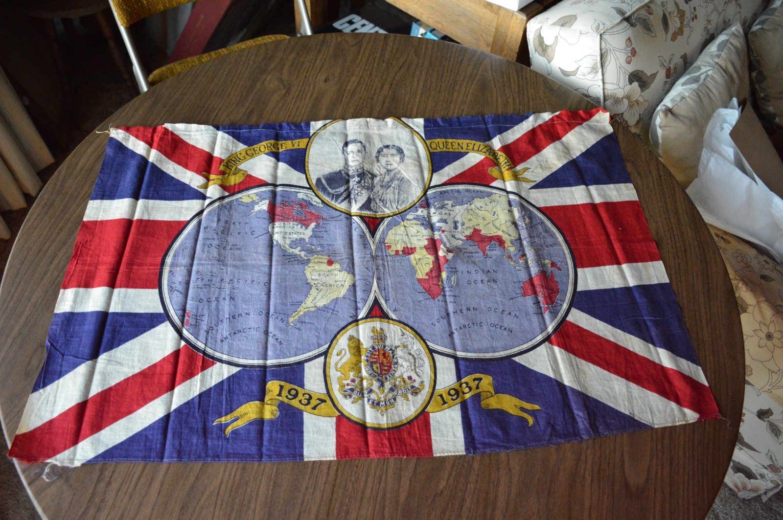 Coronation King George VI and Queen Elizabeth Banner/Flag 1937 32\