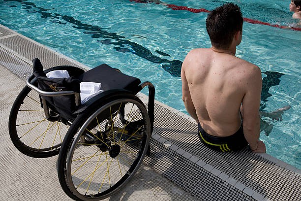 French paralympic fencer Cyril More during a training session Old Photo