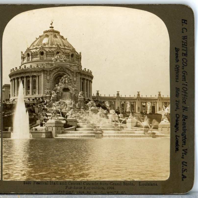 ST. LOUIS WORLDS FAIR, Festival Hall & Central Cascade--Stereoview SL7