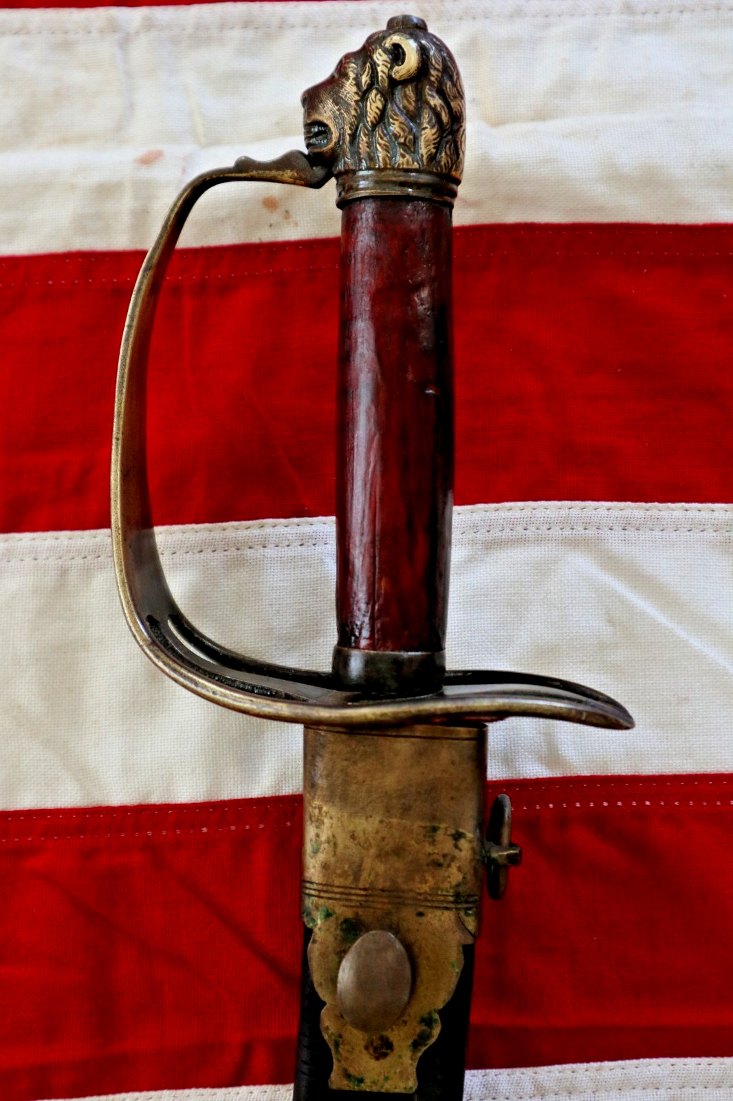 AMERICAN REVOLUTIONARY WAR BRITISH SHORT LION HEAD SWORD SABER C 1770-80