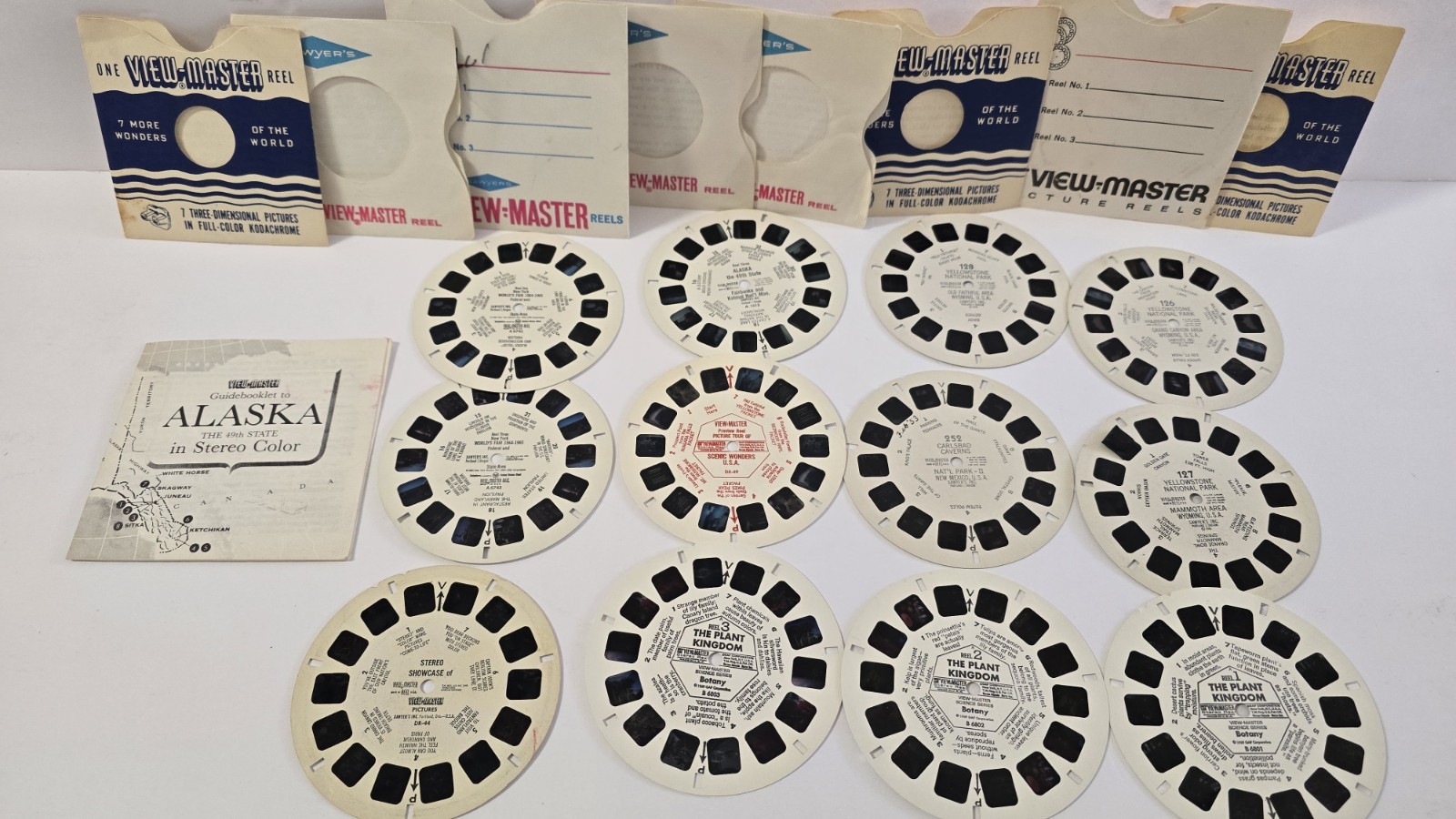 Lot Of 12 Vintage View-Master Reels Travel Alaska Yellowstone Plant Kingdom More