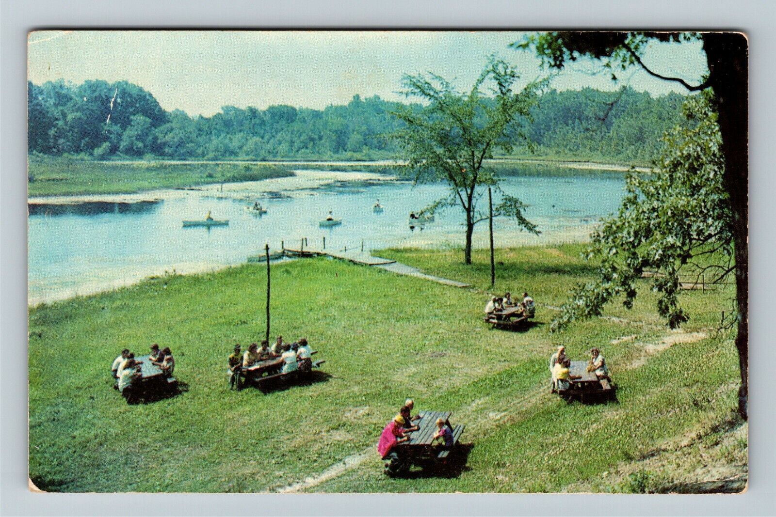 Angola IN Indiana Buck Lake Ranch, Vintage Postcard