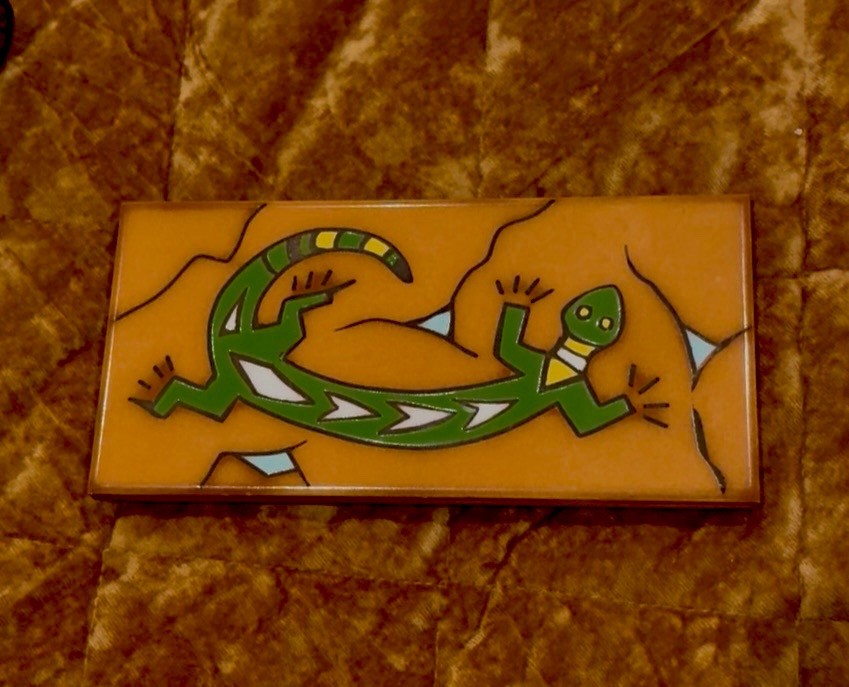 Mag Mor Studios Vintage Art Gecko Tile 8x4” Shelf Wall Hot Plate New Mexico Look