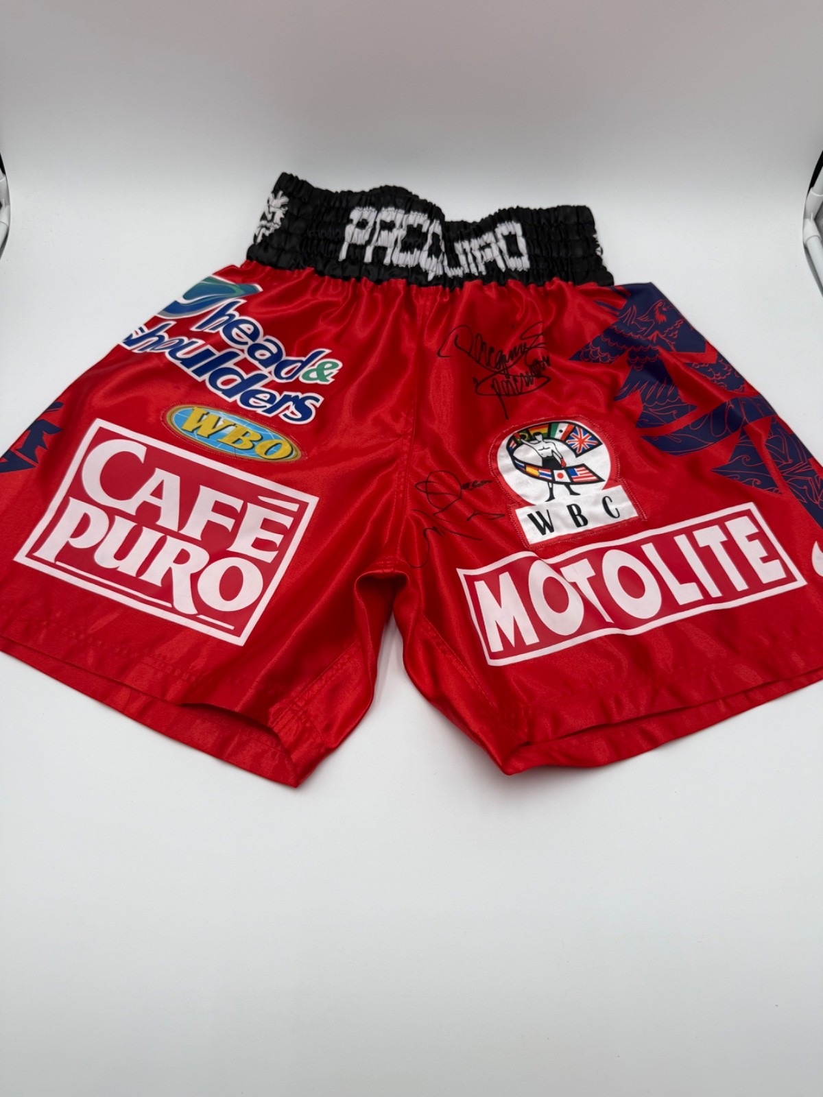 Manny Pacquiao and Miguel Cotto  Autographed Boxing Trunks PSA/DNA Authenticated