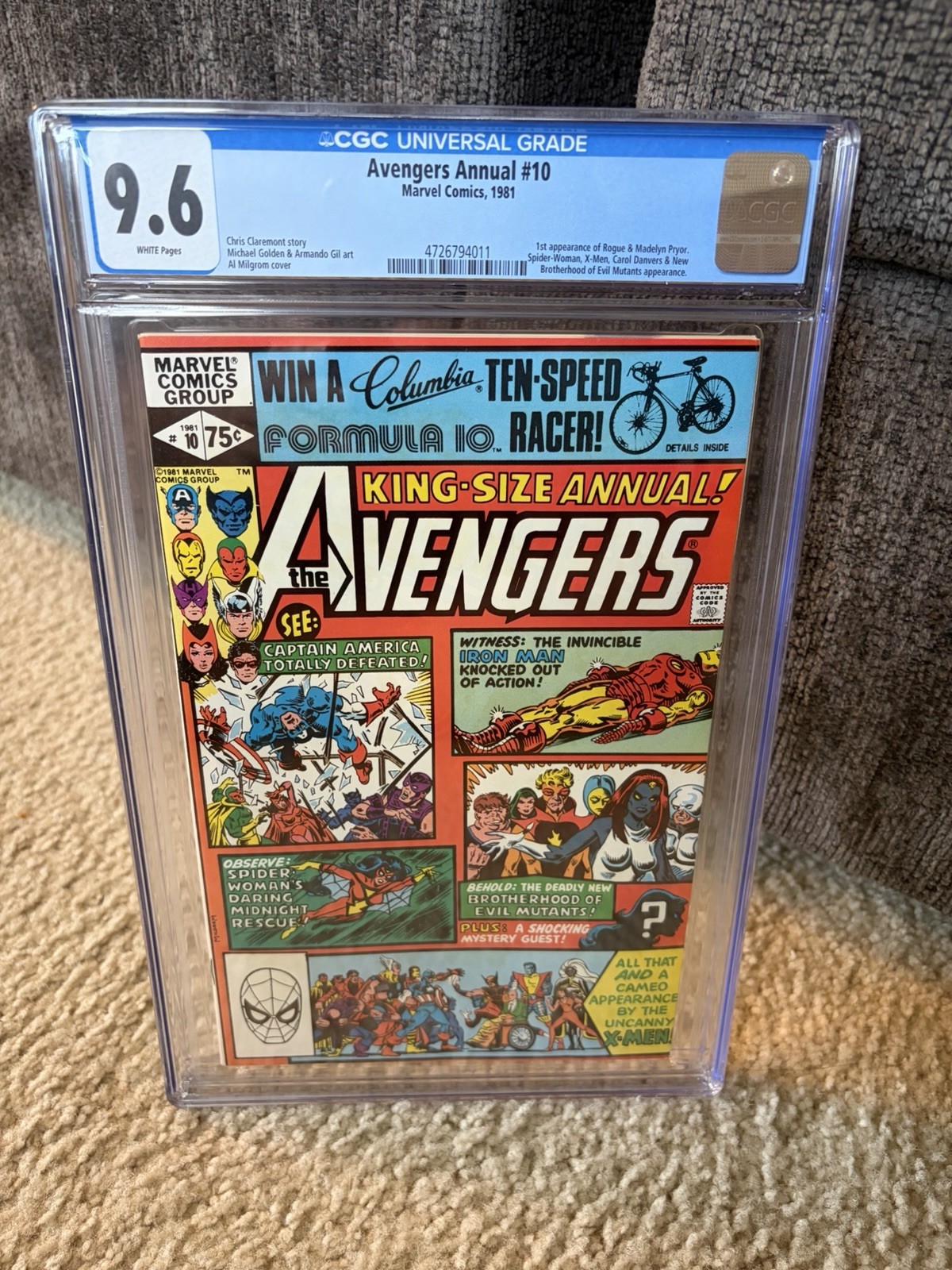Avengers Annual #10 ⭐ CGC 9.6 ⭐ 1st App of Rogue 1981 White Pages