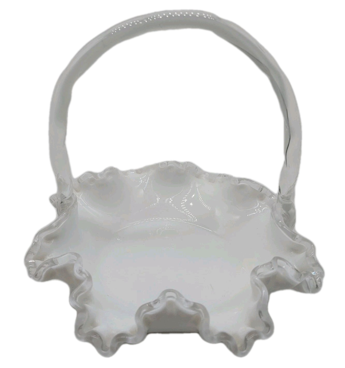 Fenton Silver Crest White Milk Glass 8\