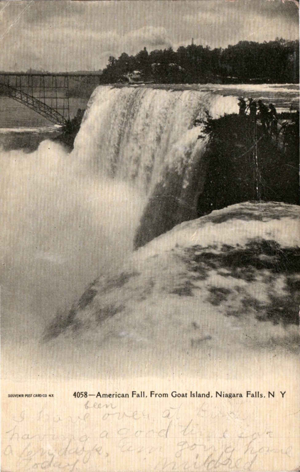 Antique UDB 1908 Niagara Falls American Fall Goat Island NY Vintage Postcard