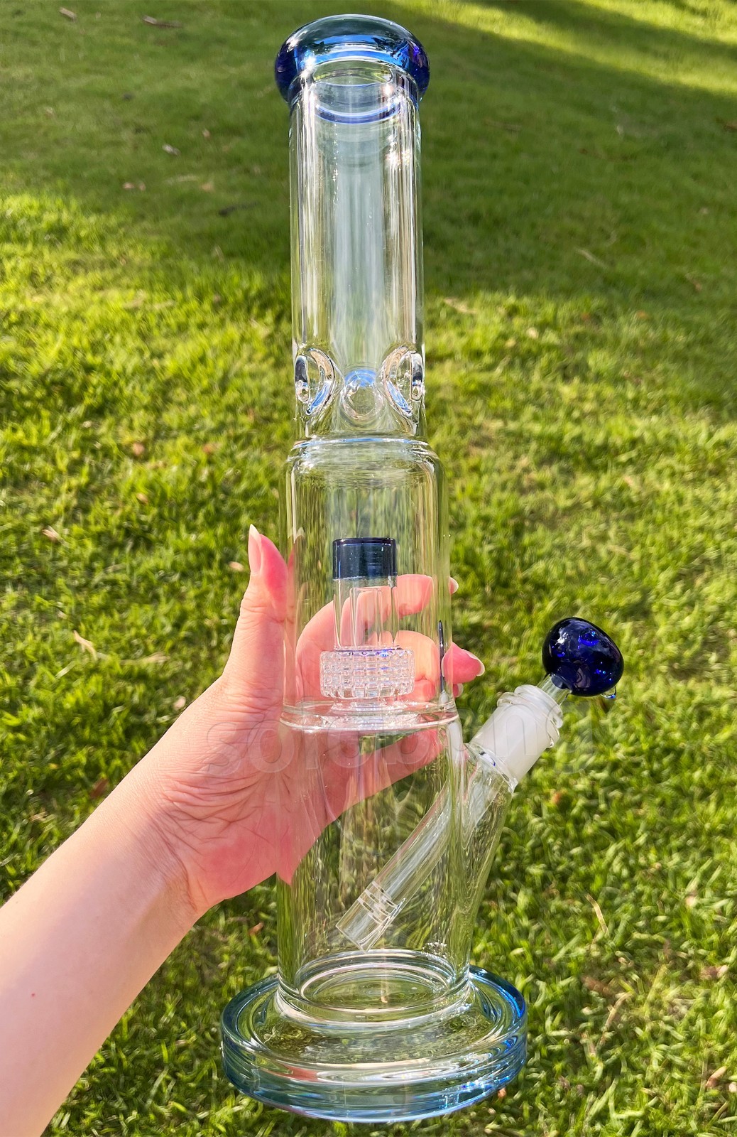 15'' Heavy Glass Bong Smoking Hookah Percolate Thick Water Tobacco Pipe 2.2lb