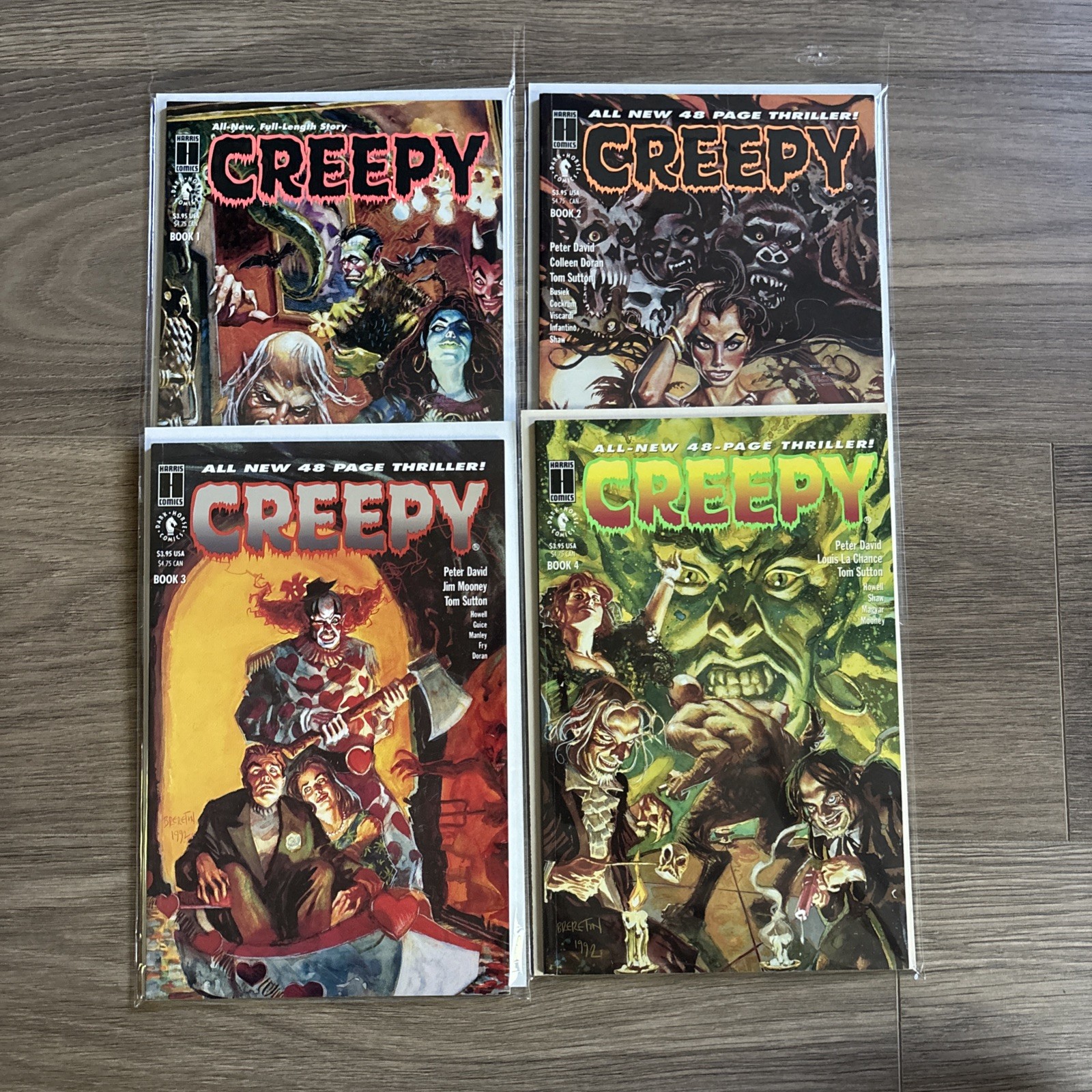 CREEPY 1, 2, 3 & 4 (HARRIS & DARK HORSE COMICS 1992) LIMITED SERIES BRERETON
