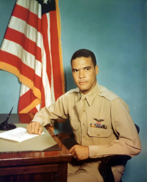 American Colonel Benjamin Oliver Davis Jr  Tuskegee Airmen command- Old Photo